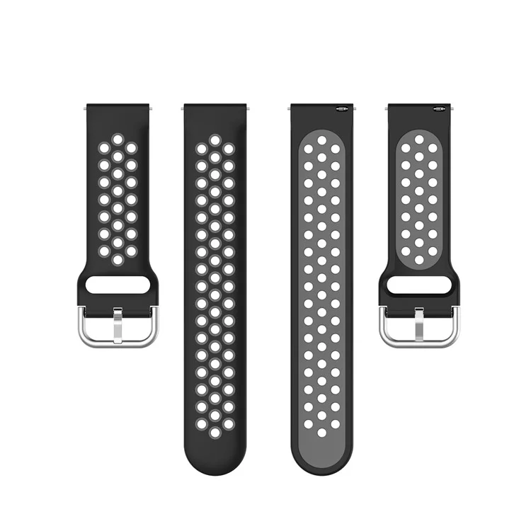 Ремешок для умных часов Dual-color PC Replacement Smart Watch Strap для Honor MagicWatch 2 42MM/Huawei Watch GT2 42MM - Черный/Серый