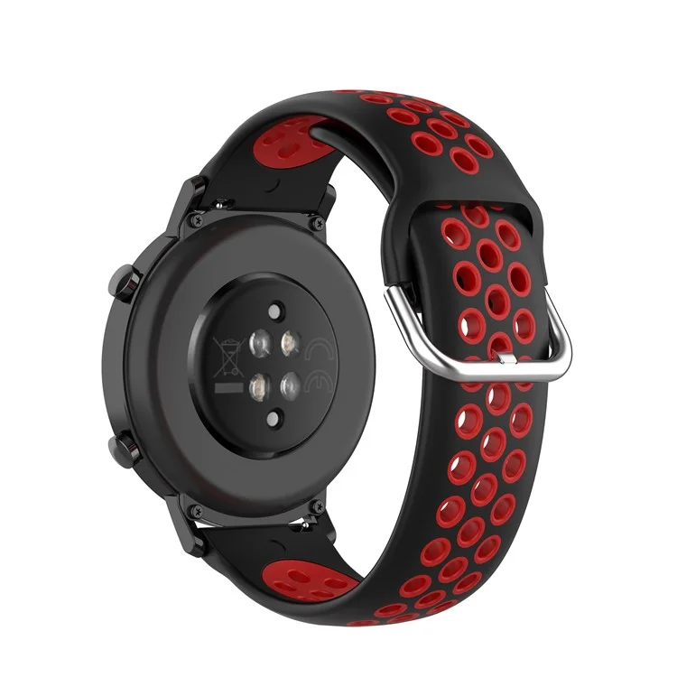 Correa de Reloj Inteligente de Reemplazo de PC de Doble Color Para Honor MagicWatch 2 42 Mm/huawei Watch GT2 42 mm - Negro/rojo