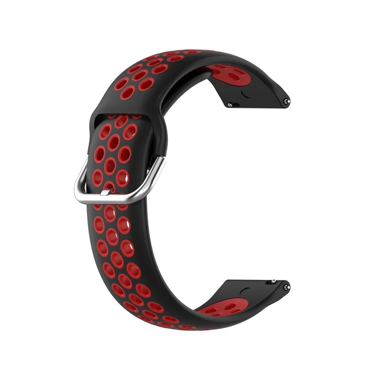 Bracelet de montre intelligent de remplacement bicolore PC pour Honor MagicWatch 2 42MM/Huawei Watch GT2 42MM - Noir/Rouge