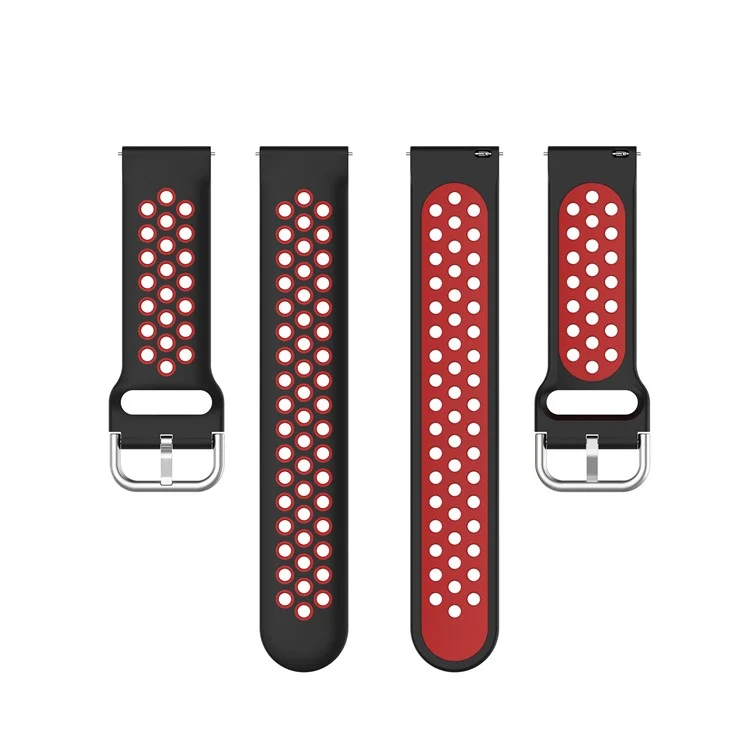 Dual-color PC Replacement Smart Watch Strap for Honor MagicWatch 2 42MM/Huawei Watch GT2 42MM - Black/Red