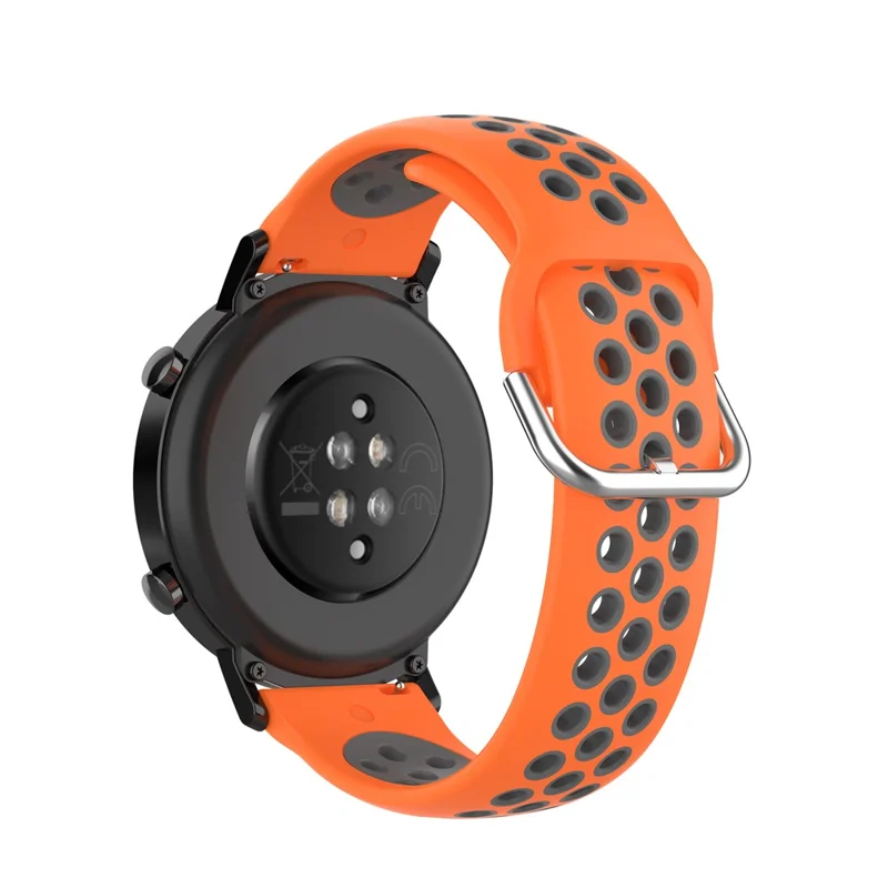 Dual-color PC Replacement Smart Watch Strap for Honor MagicWatch 2 42MM/Huawei Watch GT2 42MM - Orange/Grey