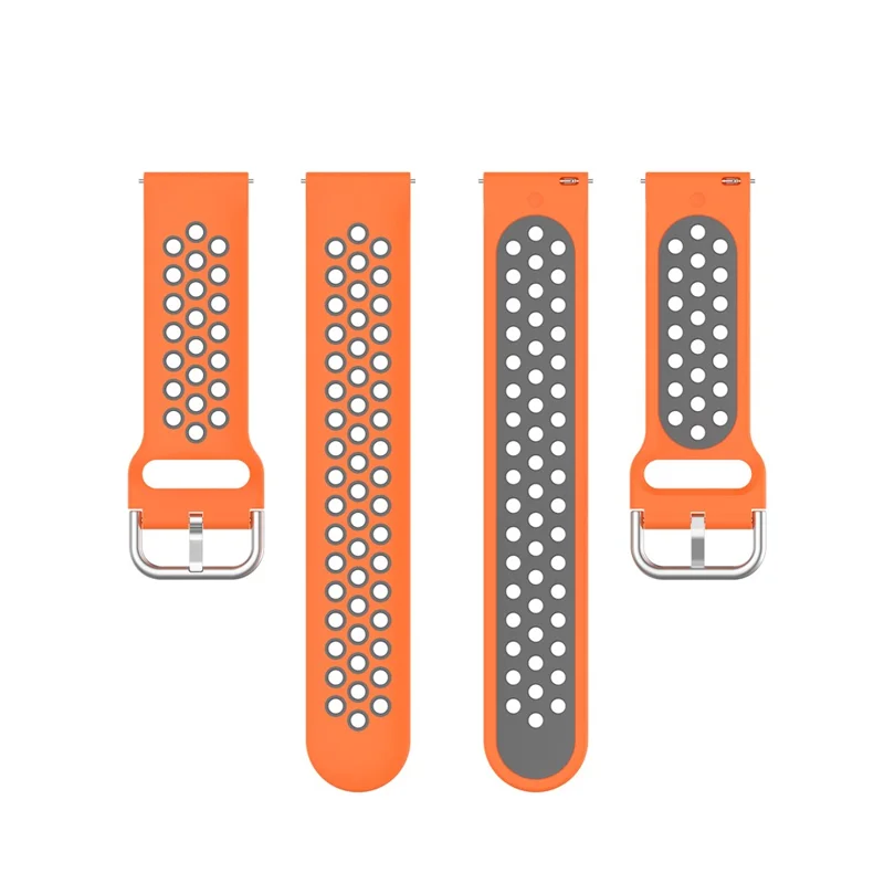 Dual-color PC Replacement Smart Watch Strap for Honor MagicWatch 2 42MM/Huawei Watch GT2 42MM - Orange/Grey