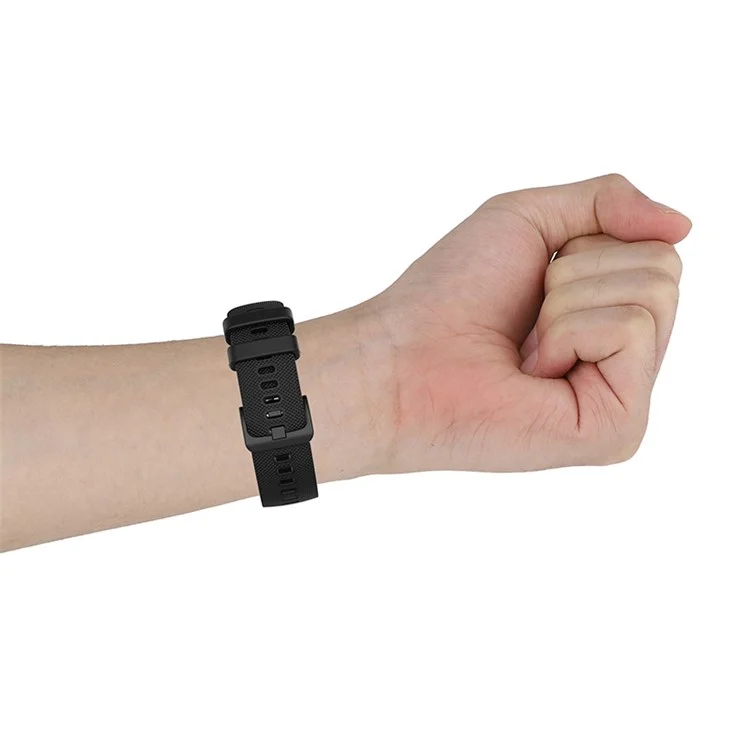 Armband for Polar Ignite / Garmin Vivomove 3 / vivoactive 5 / Active 5 , 20mm Grid Texture Silicone Watch Strap - Black