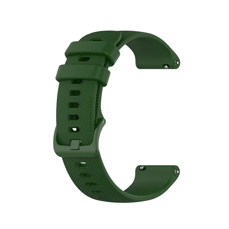 Armband for Polar Ignite / Garmin Vivomove 3 / vivoactive 5 / Active 5 , 20mm Grid Texture Silicone Watch Strap - Army Green