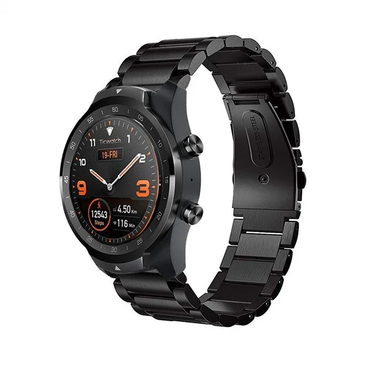 22 mm Tre Perle Cinghia D'acciaio in Acciaio Inossidabile Per Huawei Orologio Gt2e/gt2 46mm - Nero