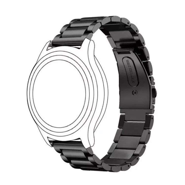 22 mm Tre Perle Cinghia D'acciaio in Acciaio Inossidabile Per Huawei Orologio Gt2e/gt2 46mm - Nero