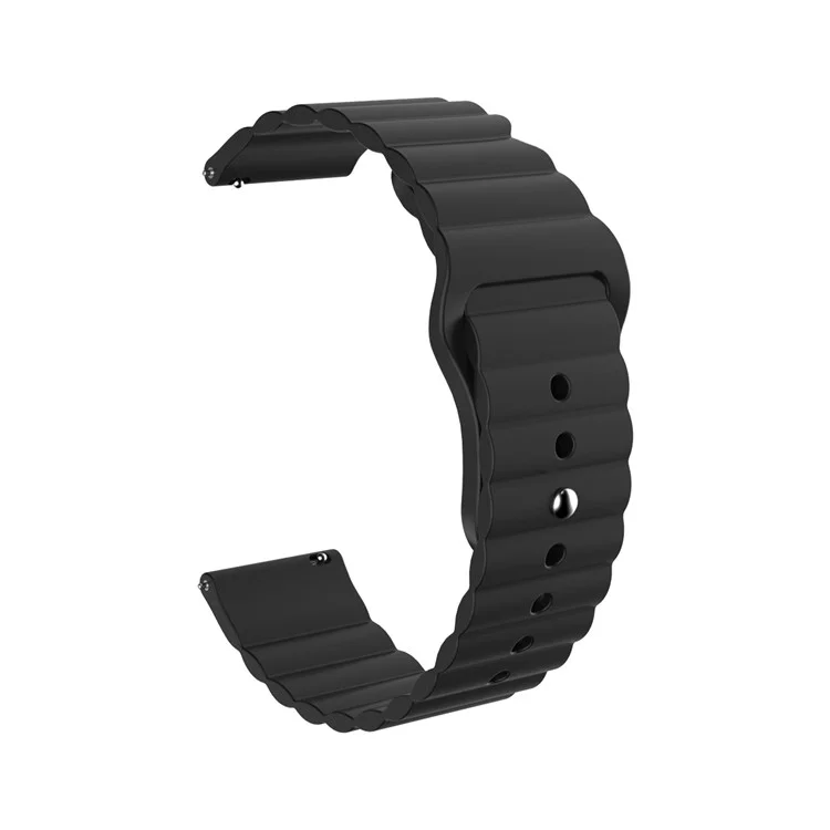 22mm Silikon-Multi-Loch-Silikon-Smart-Uhr-Armband Für Huawei-Uhr GT2E / GT2 46mm - Schwarz