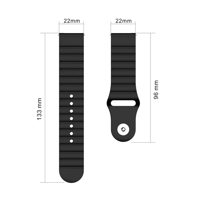 22mm Silicone Multi-hole Silicone Smart Watch Strap for Huawei Watch GT2e/GT2 46mm - Black