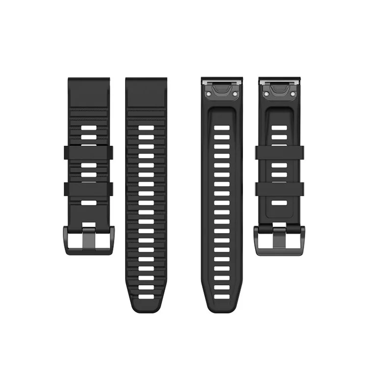 Silicona Elegante Sport Watch Band Strap De Muñeca Ajustable Con Hebilla Negra Para Garmin Fenix ​​6 Pro 22mm - Negro