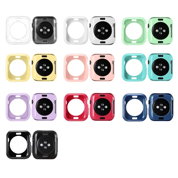 Silicone Smart Watch Case Cover for Apple Watch Series 6 SE 5 4 44mm / Series 3 2 1 42mm - Black