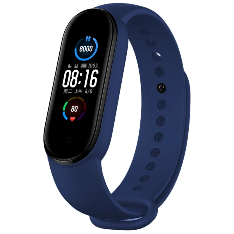 Zamiennik paska z silikonu do Xiaomi Mi Band 5 / 6 / 7 – Granatowy