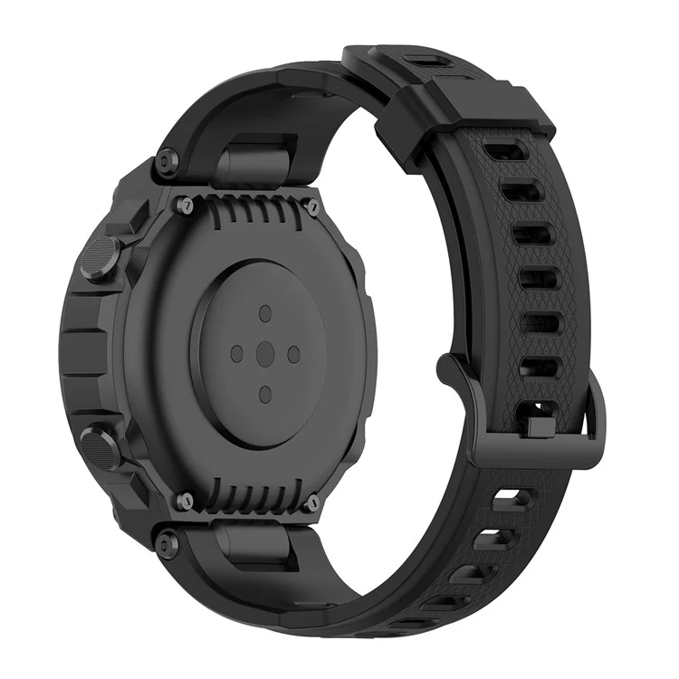 Silicone Watch Band Wrist Strap for Huami Amazfit T-Rex / Amazfit T-Rex Pro - Black