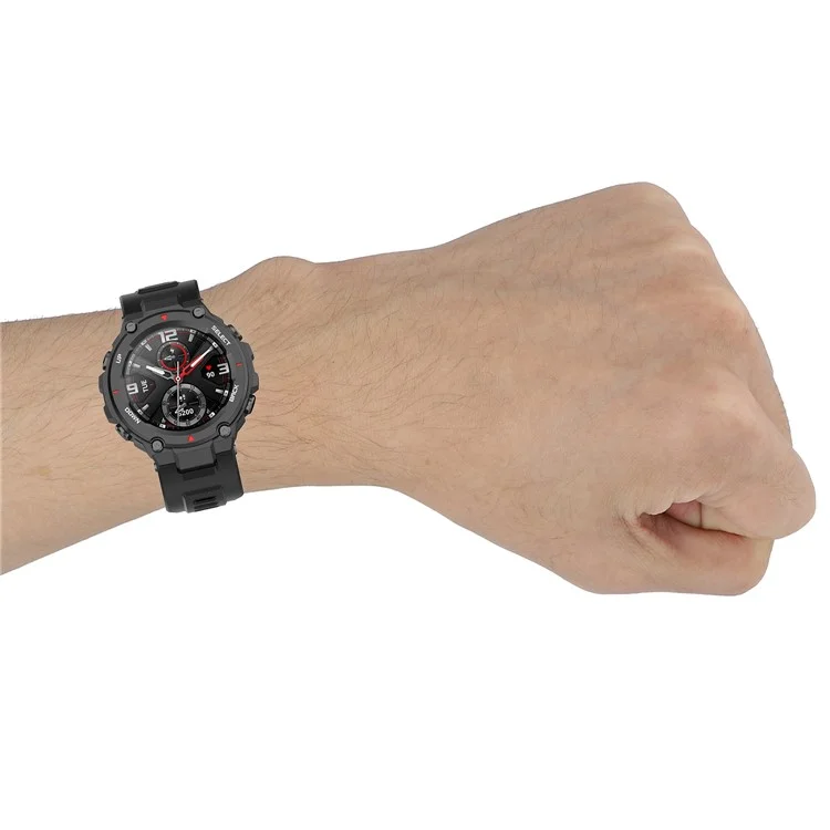 Silicone Watch Band Wrist Strap for Huami Amazfit T-Rex / Amazfit T-Rex Pro - Black