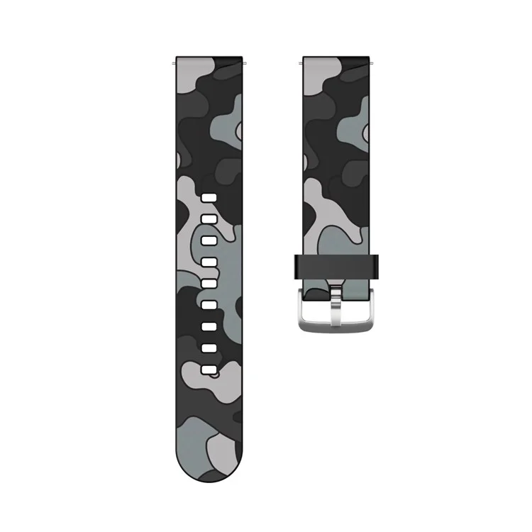 Camouflage de 20mm Skin Silicone Flexible Selp Strap For Huami Amazfit Watch Youth Version/GT2 42mm - Cinza