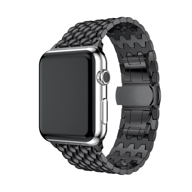 Aluminum Alloy Watch Band Strap for Apple Watch Series 11 10 42mm / 9 8 7 41mm / SE3 SE2 SE 6 5 4 40mm / 3 2 1 38mm - Black