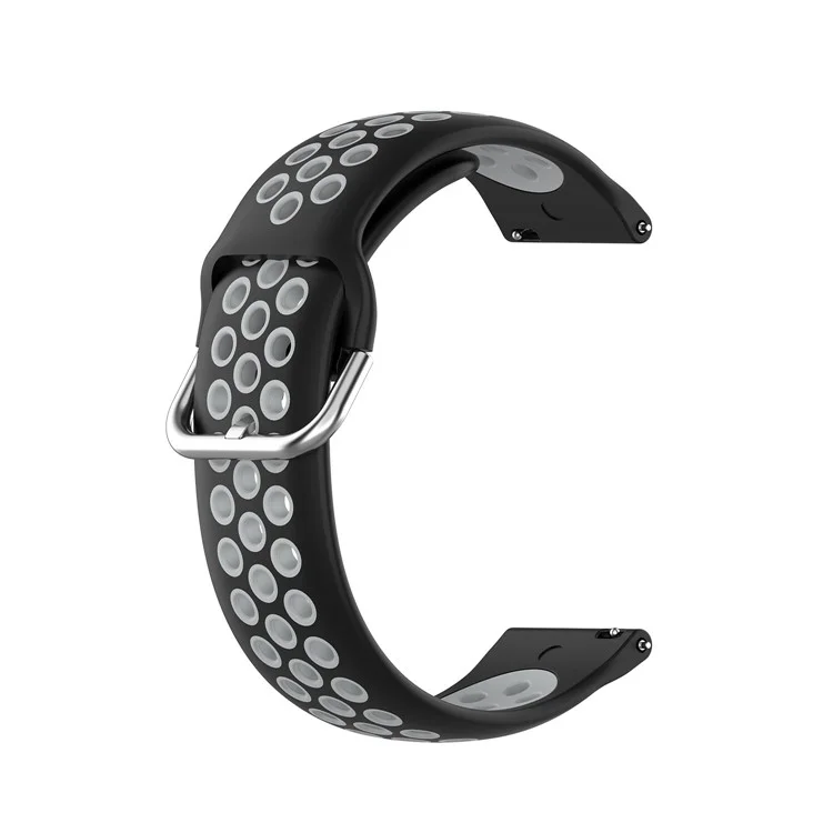 Bracelet de montre intelligente en silicone bicolore de 22 mm pour Huawei GT2e/GT/GT2 46MM - Noir/Gris