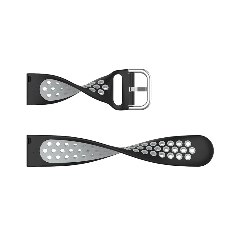 Bracelet de montre intelligente en silicone bicolore de 22 mm pour Huawei GT2e/GT/GT2 46MM - Noir/Gris