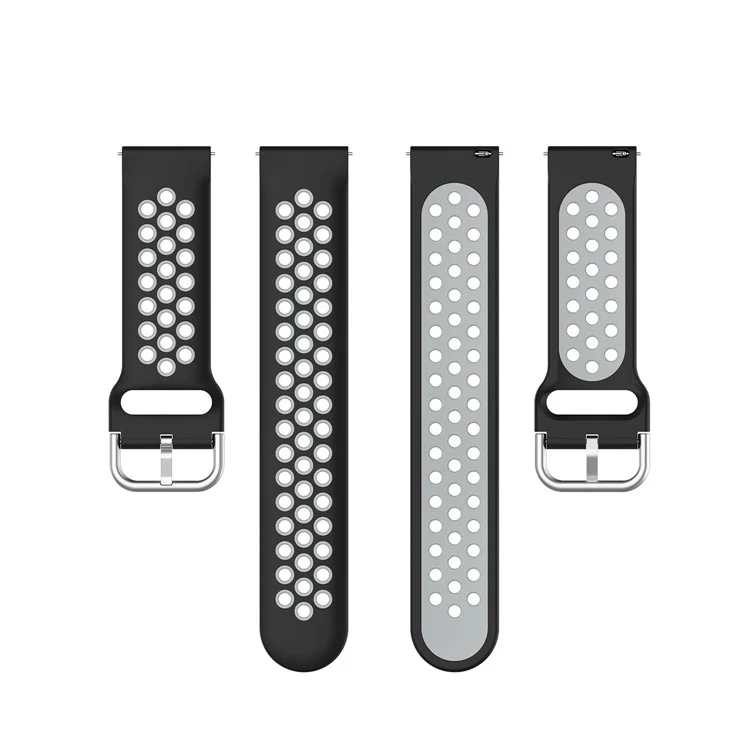 Bracelet de montre intelligente en silicone bicolore de 22 mm pour Huawei GT2e/GT/GT2 46MM - Noir/Gris
