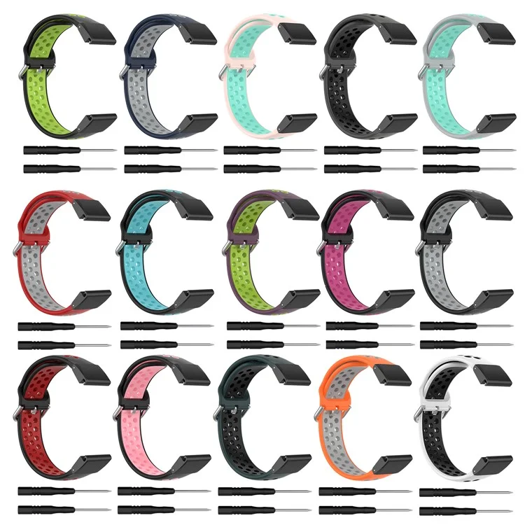 Bande De Montre Smart Smart Smart 26mm BI-Color Pour Garmin Fenix ​​7x / Fenix ​​6x / Fenix ​​6x GPS / Fenix ​​6x Pro / Fenix ​​5x - Noir / Vert Fluorescent