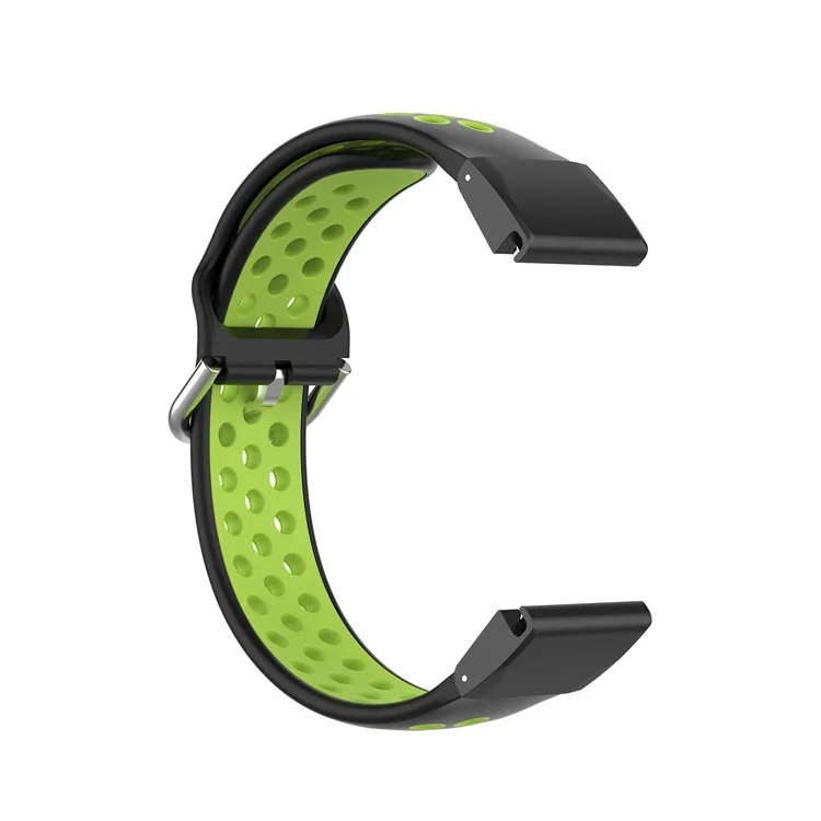Pulseira de relógio inteligente de silicone bicolor de 26 mm para Garmin Fenix 8 51 mm / Enduro 3 / Fenix 7X / Fenix 6X / Fenix 6X GPS / Fenix 6X Pro / Fenix 5X - Preto / Verde Fluorescente