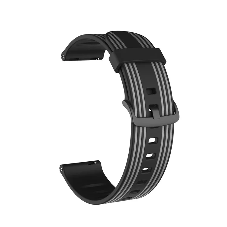 Banda di Silicone Bloccante in Twill da 20 mm Per Samsung Galaxy Watch Active1/2/Watch 42mm/Gear Sport/Huami Amazfit GTR 42mm/Bip GTS/Garmin Vivoactive 3/Move HR/Huawei Watch GT2 42mm - Nero/grigio