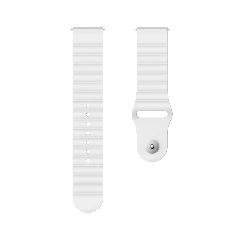 20mm Silicone Smart Watch Strap Replacement for Huawei Watch GT2 42MM/Huami Amazfit Watch Youth Edition - White