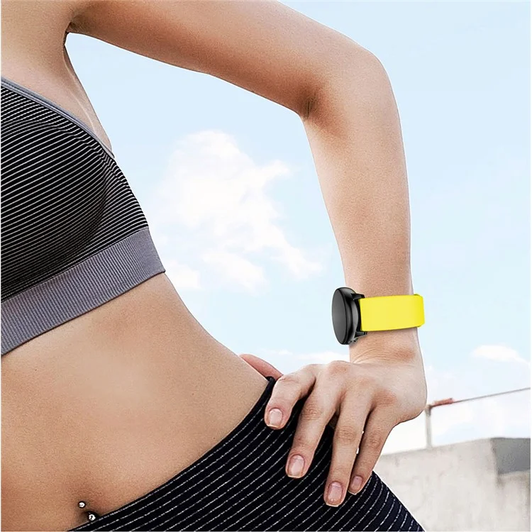 20mm Silicone Smart Watch Band Adjustable Wrist Strap Replacement for Huami GTS/Huawei Watch GT2 42MM - Yellow