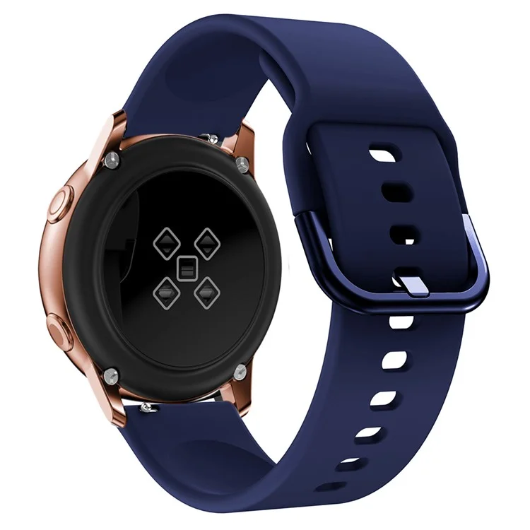 22mm Silicone Smart Watch Strap Pin Buckle Adjustable Watchband Replacement for Huawei Watch GT2e / GT / GT2 46MM - Navy Blue