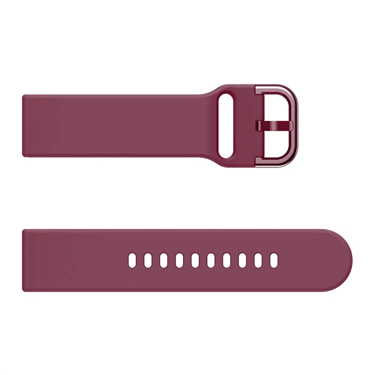 22mm Silicone Smart Watch Strap Pin Buckle Adjustable Watchband Replacement for Huawei Watch GT2e/GT/GT2 46MM - Wine Red