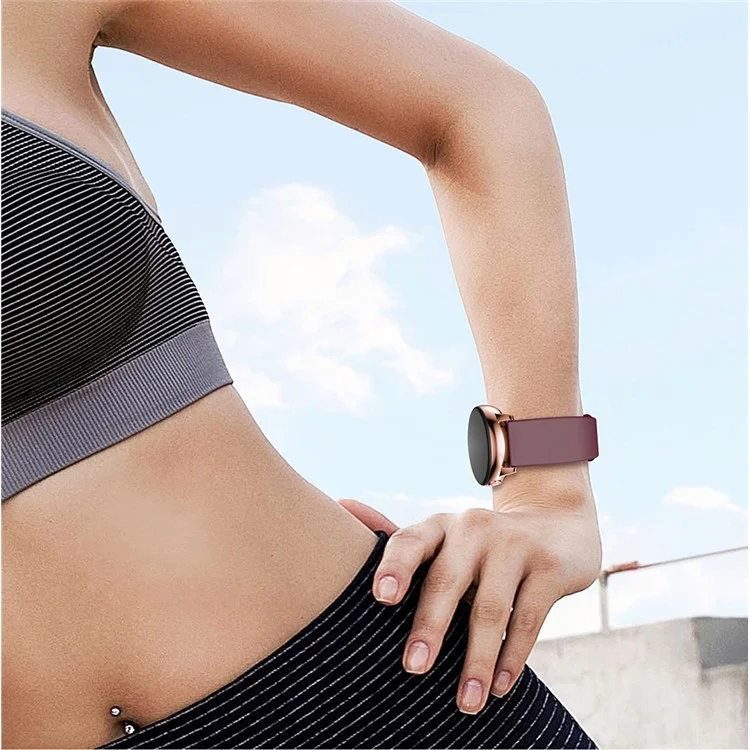 22mm Silicone Smart Watch Strap Pin Buckle Adjustable Watchband Replacement for Huawei Watch GT2e / GT / GT2 46MM - Wine Red