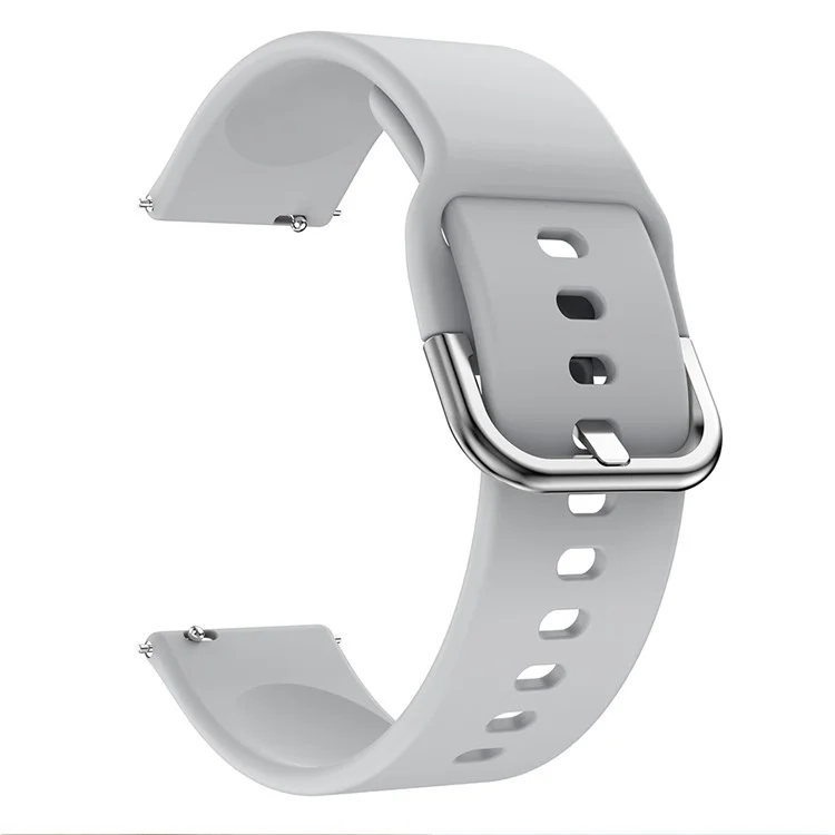 22mm Silicone Smart Watch Strap Pin Buckle Adjustable Watchband Replacement for Huawei Watch GT2e / GT / GT2 46MM - Grey