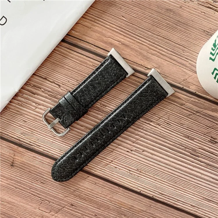 PU Leder Smart Watch Band Für Oppo Watch 46mm - Schwarz