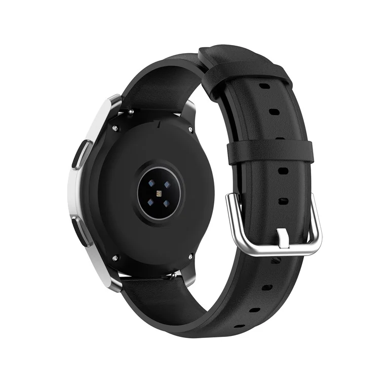 Banda de Relógio de Couro Genuíno de 22 mm Para Samsung Galaxy Watch 46mm/Gear S3/Huawei Relógio GT 2e/gt 42mm, 46mm/GT2 46mm/Huawei Relógio 3/relógio 3 Pro, Relógio Inteligente Soltagem de Cinta - Preto