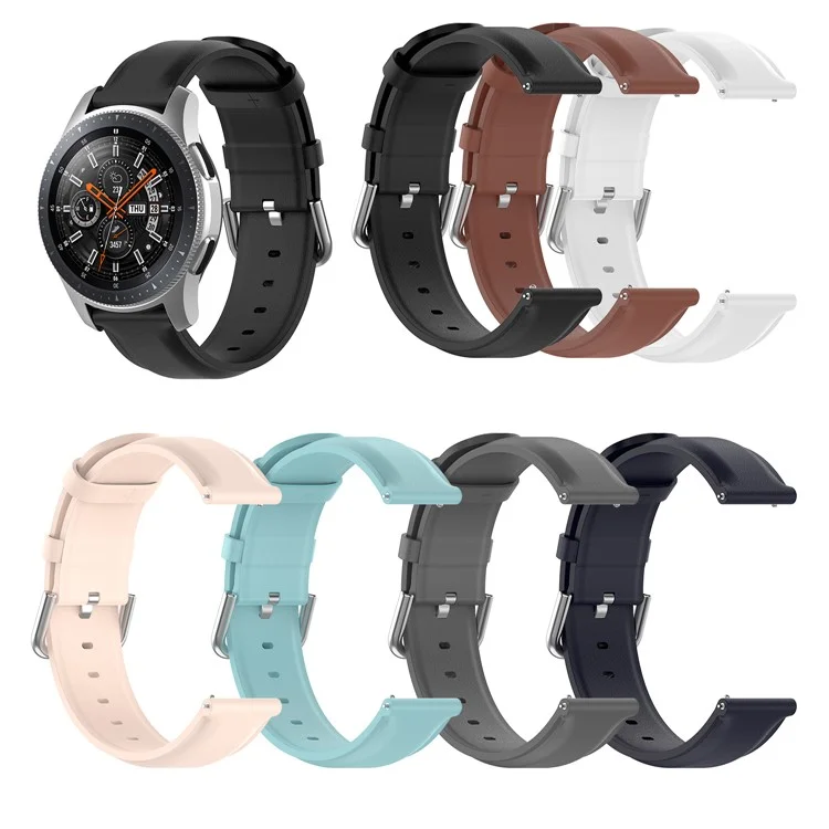 Banda de Relógio de Couro Genuíno de 22 mm Para Samsung Galaxy Watch 46mm/Gear S3/Huawei Relógio GT 2e/gt 42mm, 46mm/GT2 46mm/Huawei Relógio 3/relógio 3 Pro, Relógio Inteligente Soltagem de Cinta - Preto