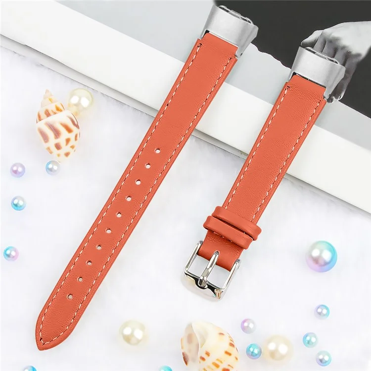 Bracelet de montre en cuir véritable pour Samsung Galaxy Gear Fit SM-R70 - Orange