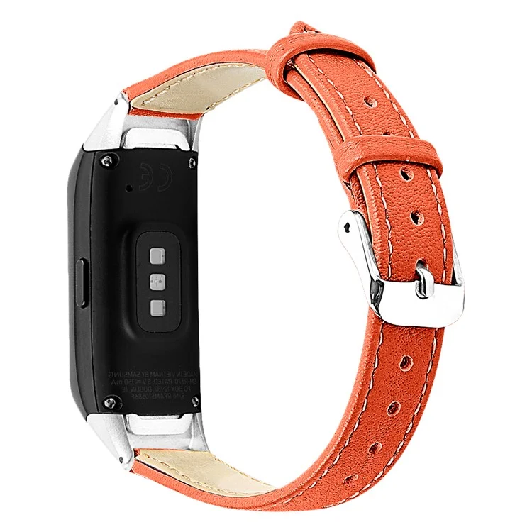 Bracelet de montre en cuir véritable pour Samsung Galaxy Gear Fit SM-R70 - Orange