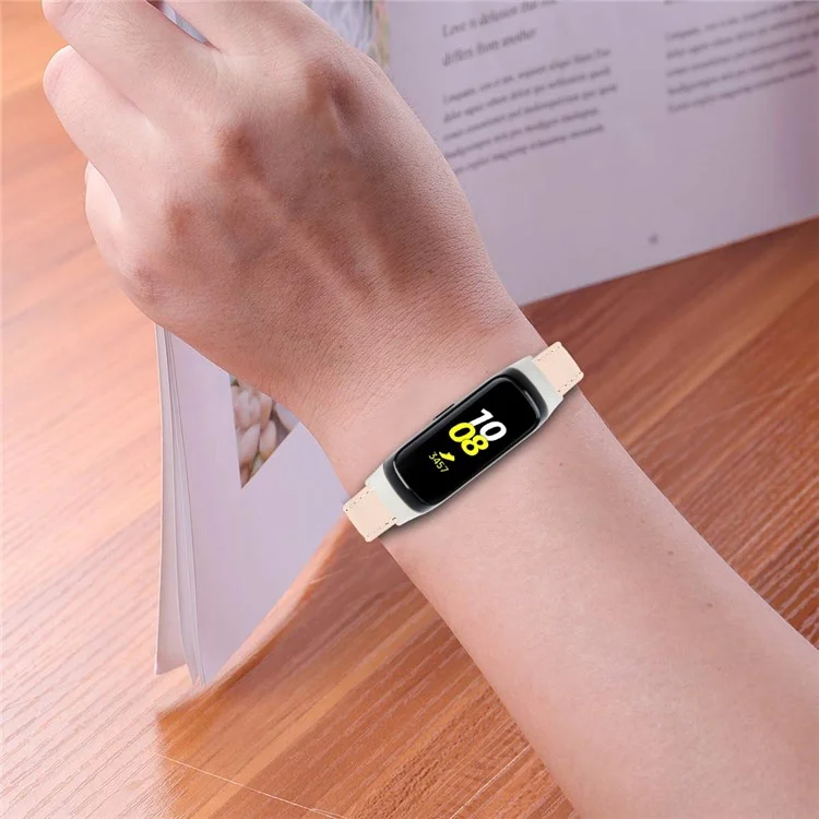 Genuine Leather Watch Strap for Samsung Galaxy Gear Fit SM-R70 - Beige