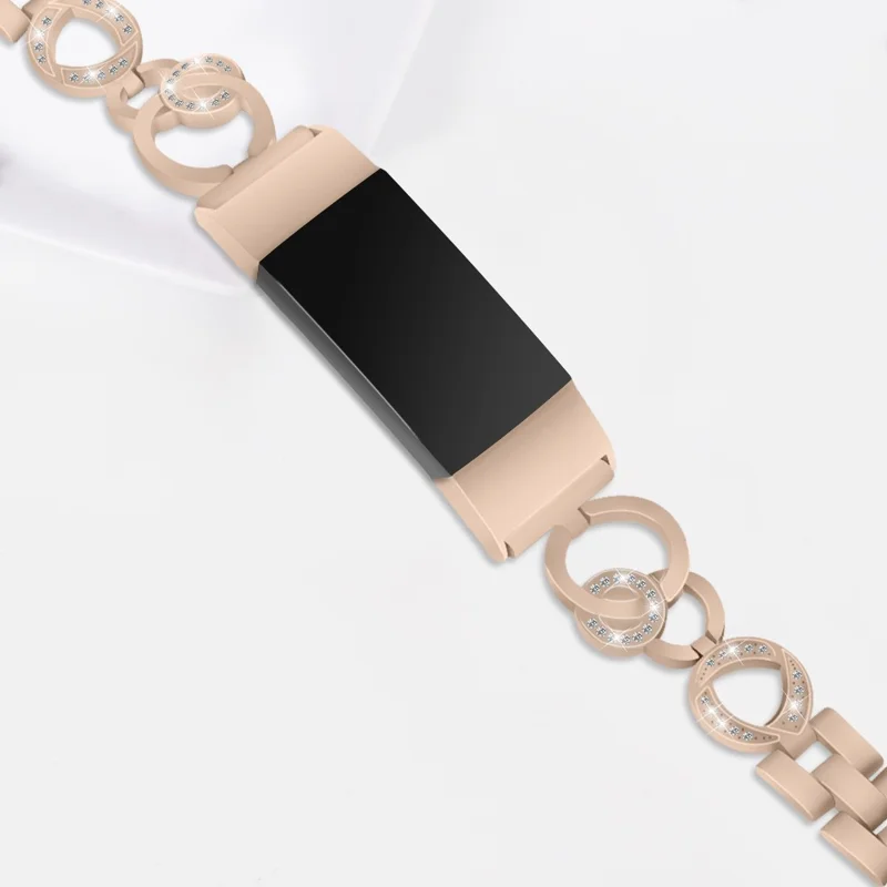 Zinc Alloy with Diamond Chain Watch Strap for Fitbit Charge 2 - Gold