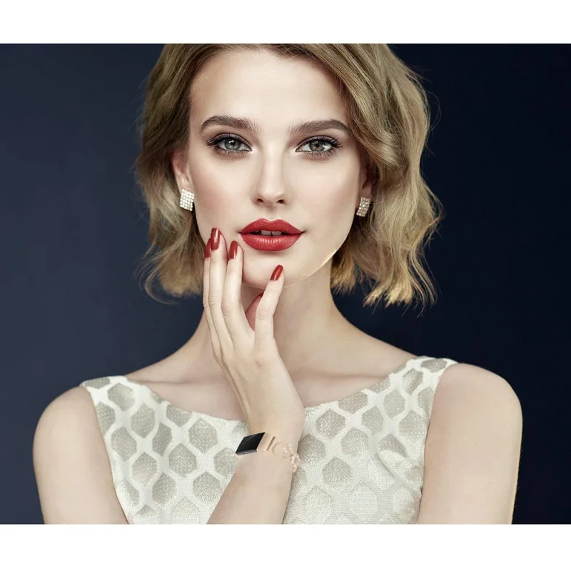 Zinc Alloy with Diamond Chain Watch Strap for Fitbit Charge 2 - Gold