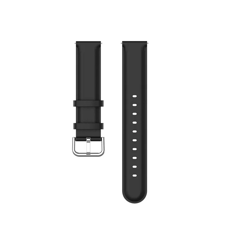 Substituição de Banda de Relógio Inteligente de Couro Genuíno de 20 mm Para Samsung Galaxy Watch Active2/Huawei Watch GT 3 42mm - Preto