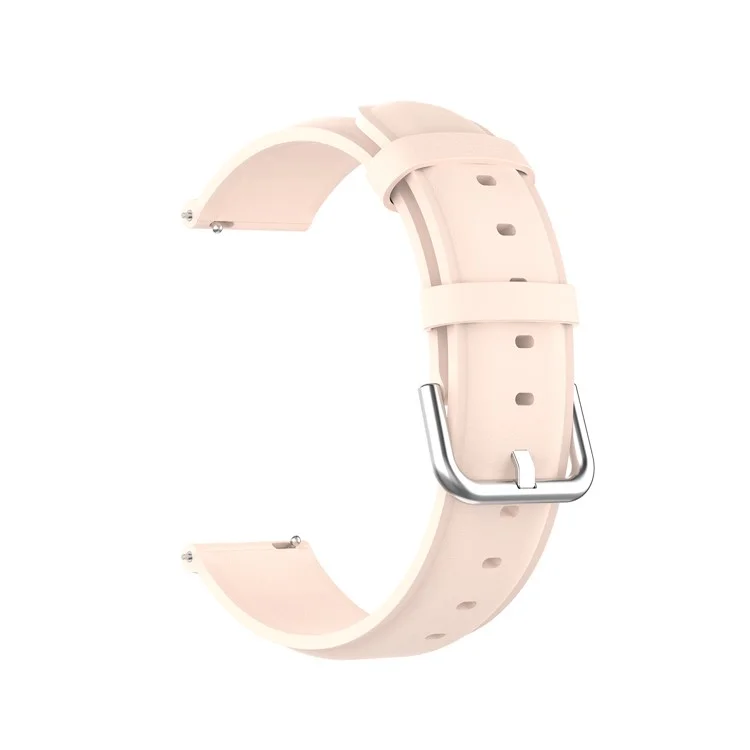 Bracelet de montre intelligent en cuir véritable de 20 mm de remplacement pour Samsung Galaxy Watch Active2 / Huawei Watch GT 3 42 mm - Rose