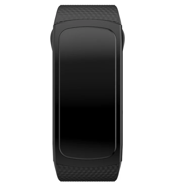 Banda de Reloj de Silicona Flexible Para Samsung Gear Fit2, Grande - Negro