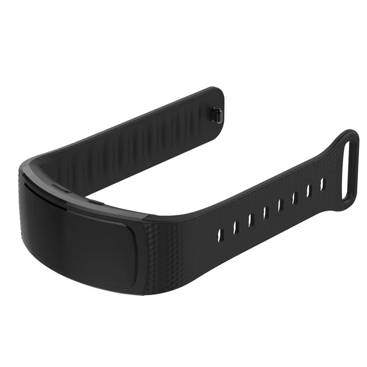 Flexible Silicone Watch Band for Samsung Gear Fit2, Large - Black