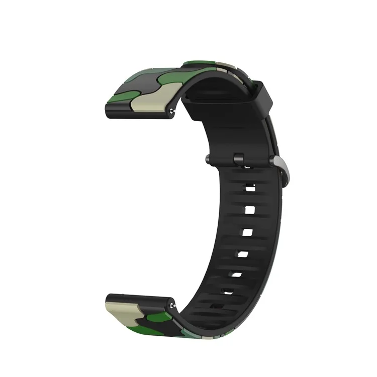22mm Camouflage with Black Buckle Silicone Watch Band for Huawei Watch GT 2 46mm/GT/GT 2e - Army Green