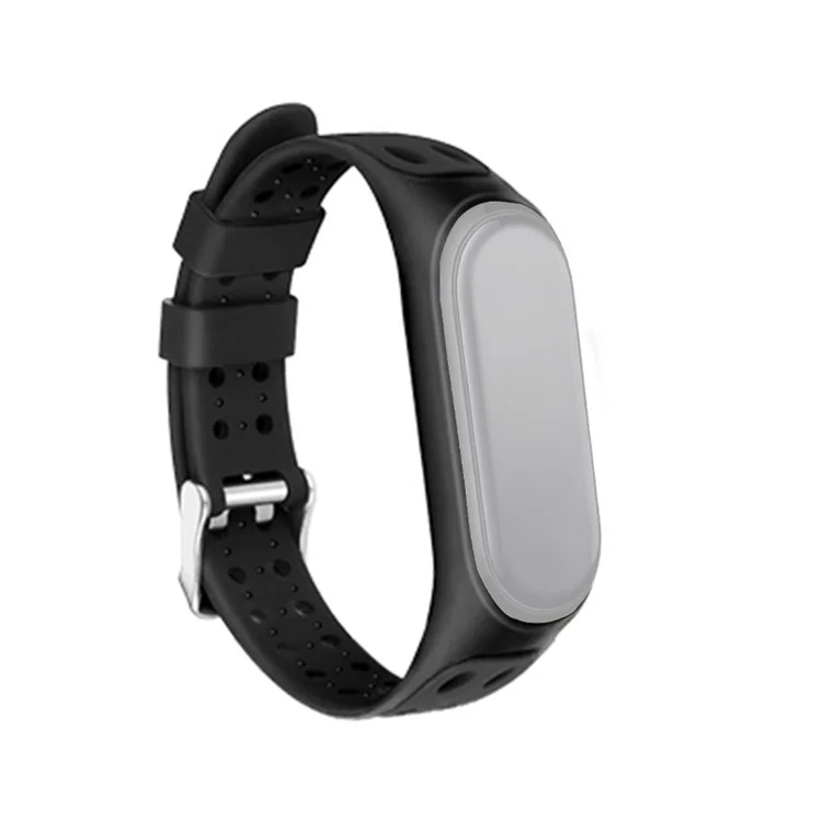 Correa de Reemplazo de Banda de Reloj de Silicona Bicolor Para Xiaomi Mi Band 5/6/7 - Negro