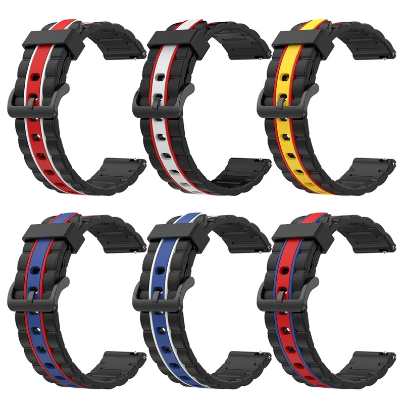 Wavy Square Textured Silicone Watch Band Strap for Fitbit Versa/2/Lite - Black/Red/Yellow