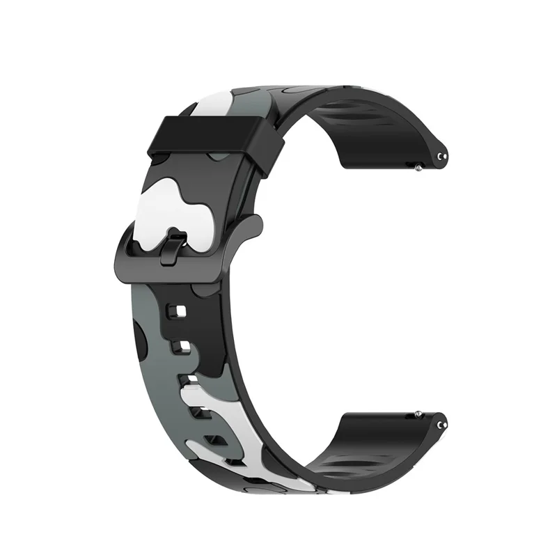 Camouflage Skin Silicone Watch Band for Fitbit Versa 2/Versa Lite - Black