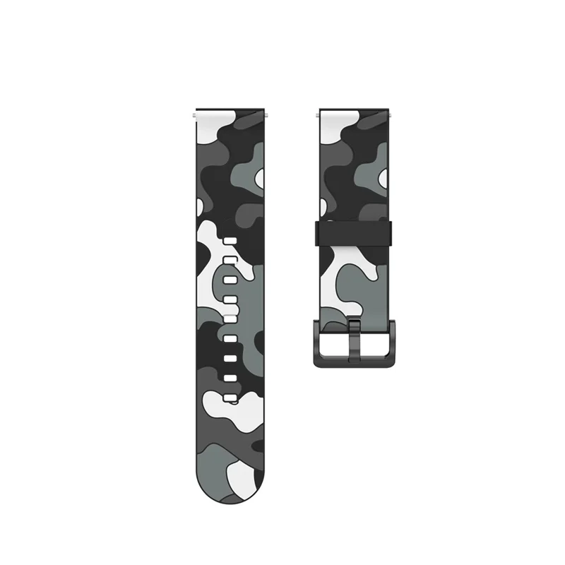 Camouflage Skin Silicone Watch Band for Fitbit Versa 2/Versa Lite - Black