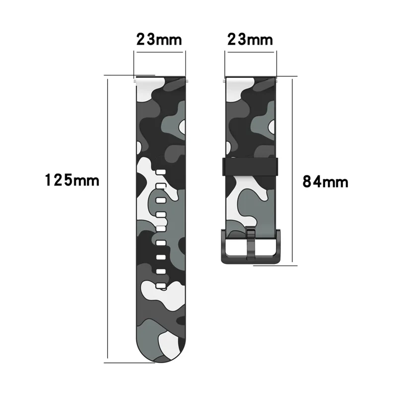 Camouflage Skin Silicone Watch Band for Fitbit Versa 2/Versa Lite - Black