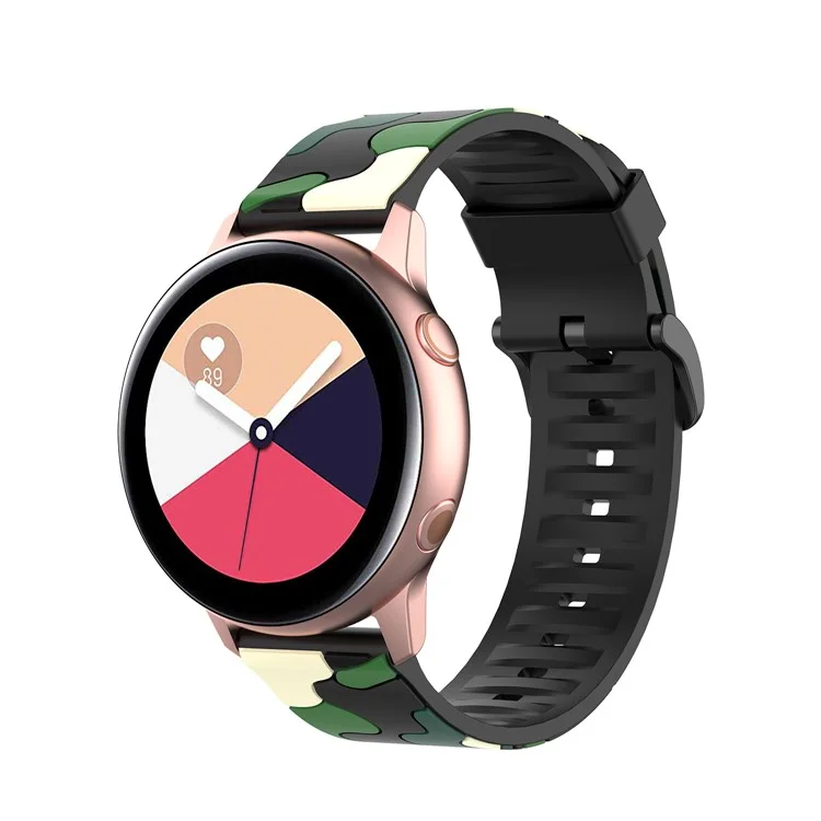 20 mm Tarntapfen Silikon Uhrenband Für Samsung Galaxy Active 2/Active R500/uhr 42mm/ausrüstung S2 Classic - Hellgrün